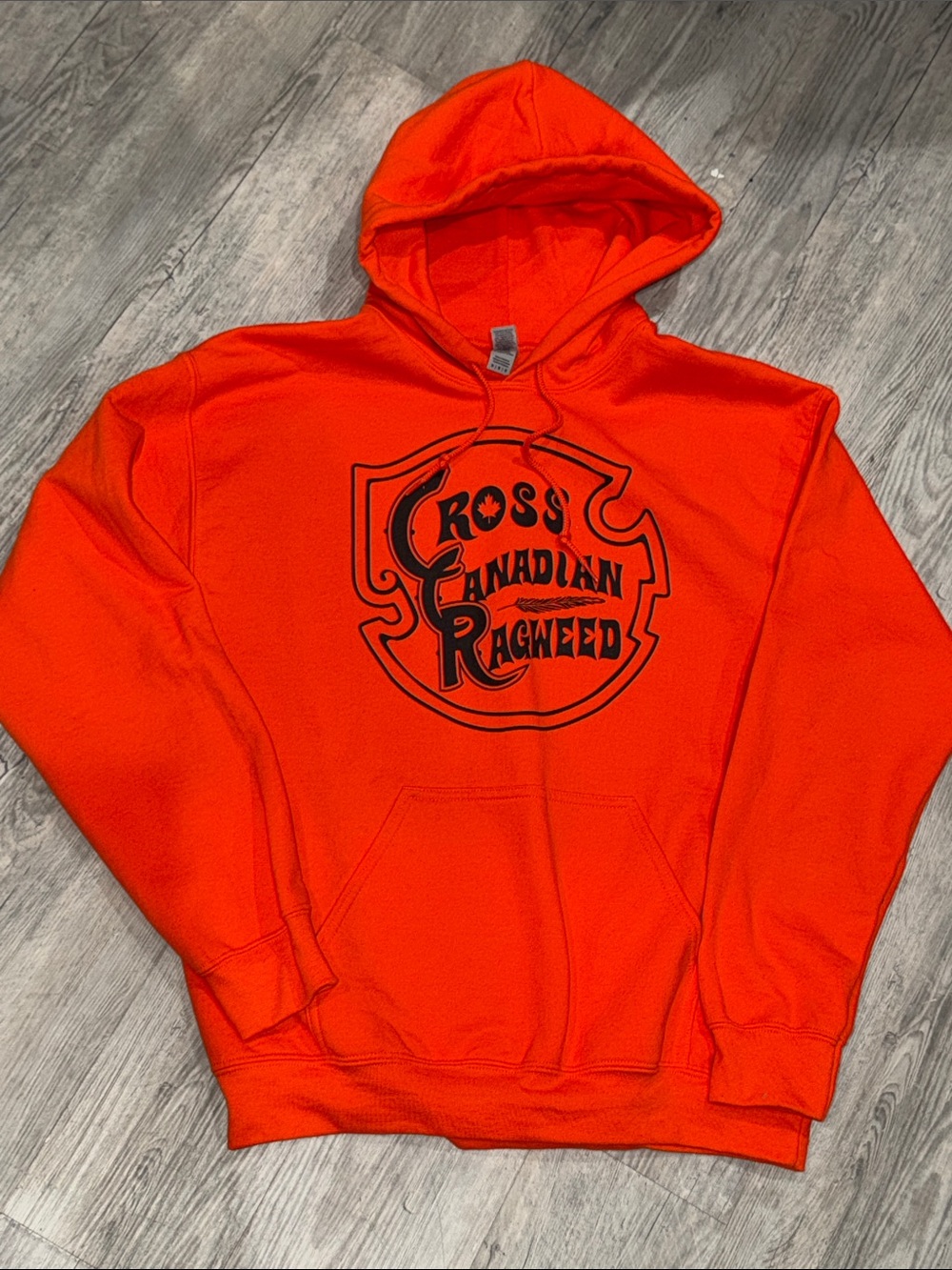 Cross Canadian  Men's Orange Graphic Hoodie Sweatshirt